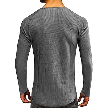 Men's Henley Shirt Long Sleeve Waffle Thermal Underwear